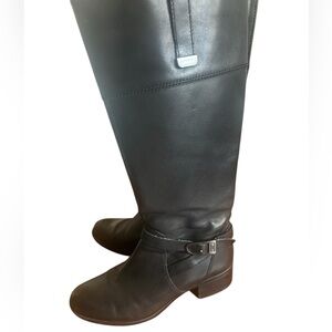 Bandolino Women’s Black Leather Knee-High Riding Boots
